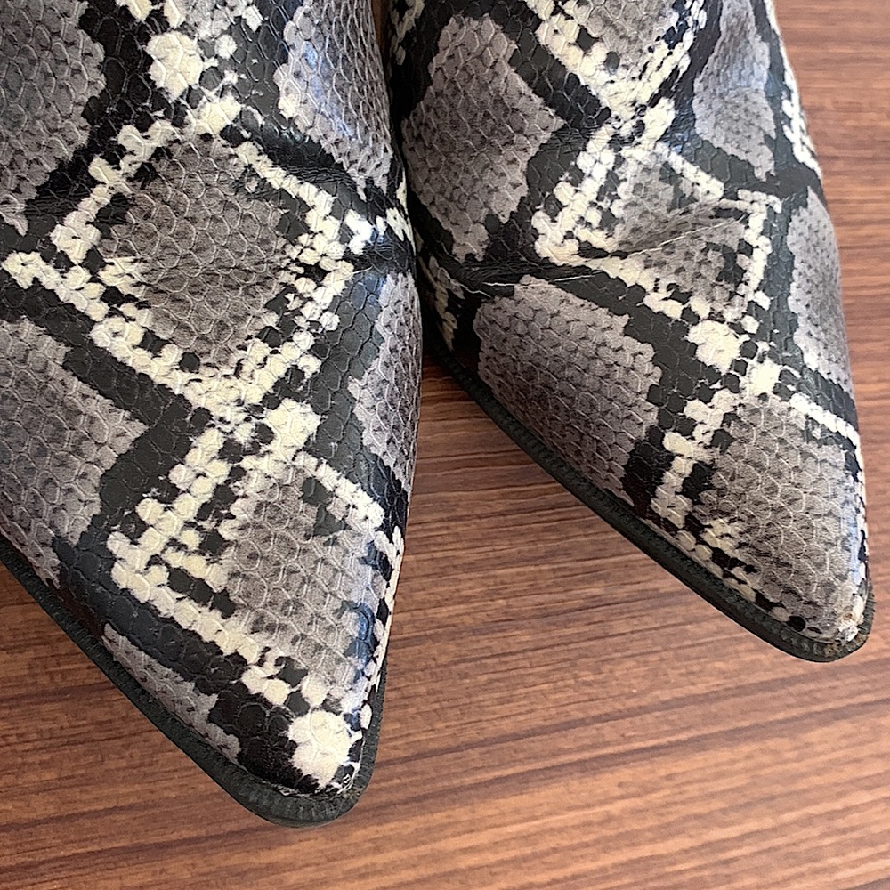 Sam Edelman Snake Pointed Toe Block Heel Booties - image 4